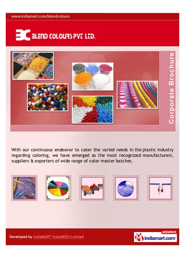 Blend Colours Pvt. Ltd., Hyderabad, Color Master Batches