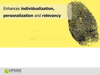 Enhances individualization,
personalization and relevancy
 