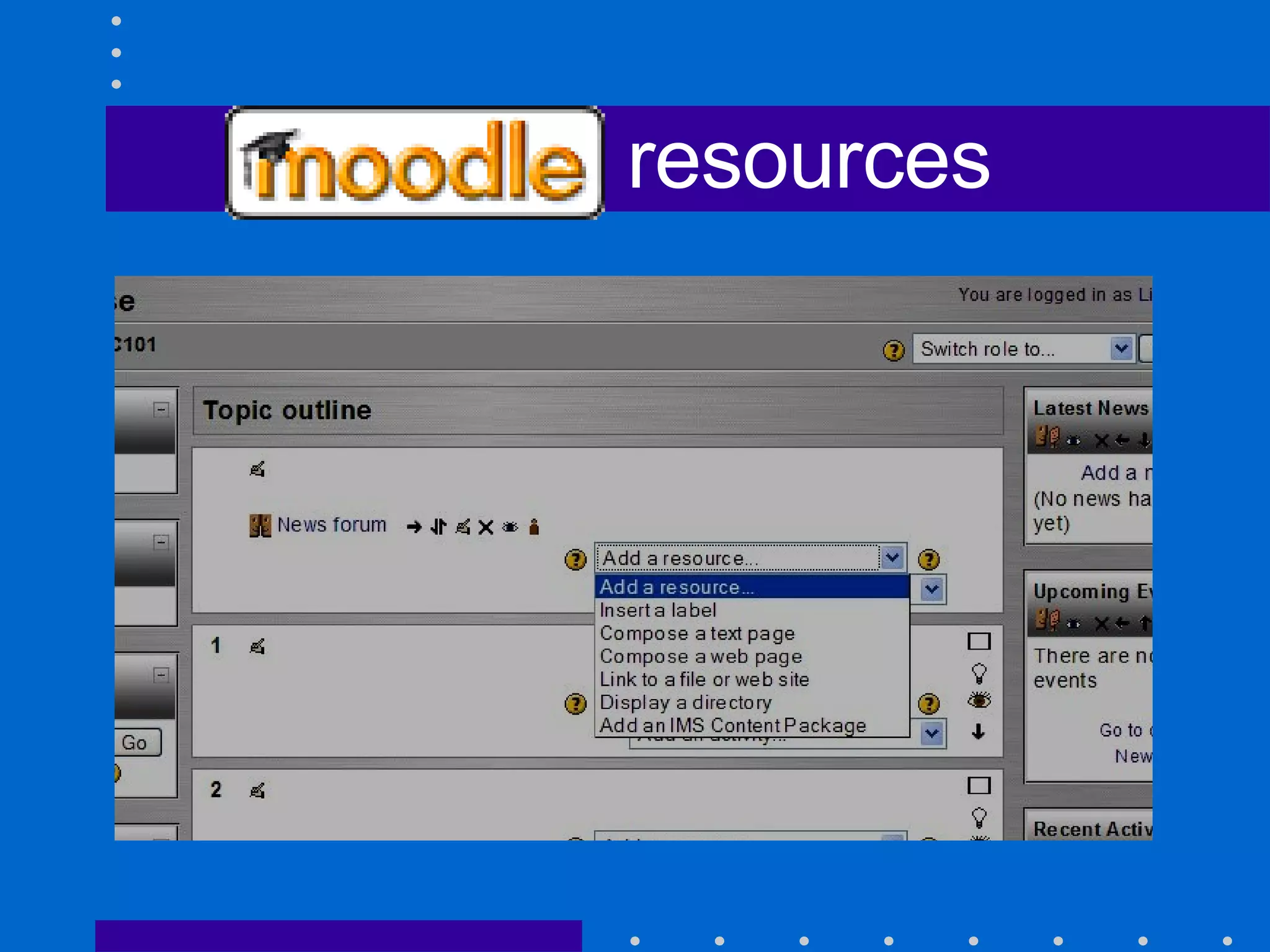 Moodle resources 
