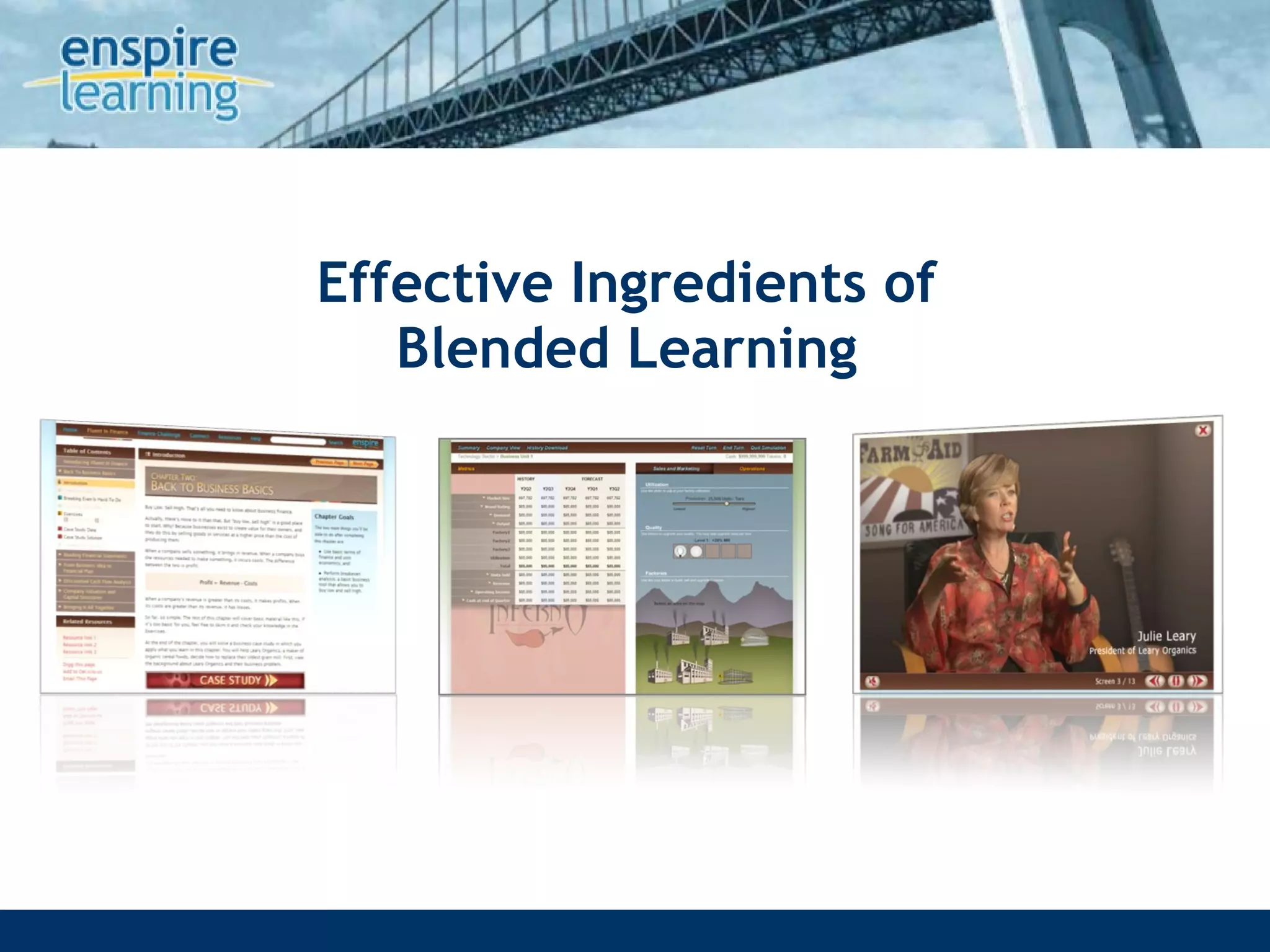 Effective Ingredients of  Blended Learning  