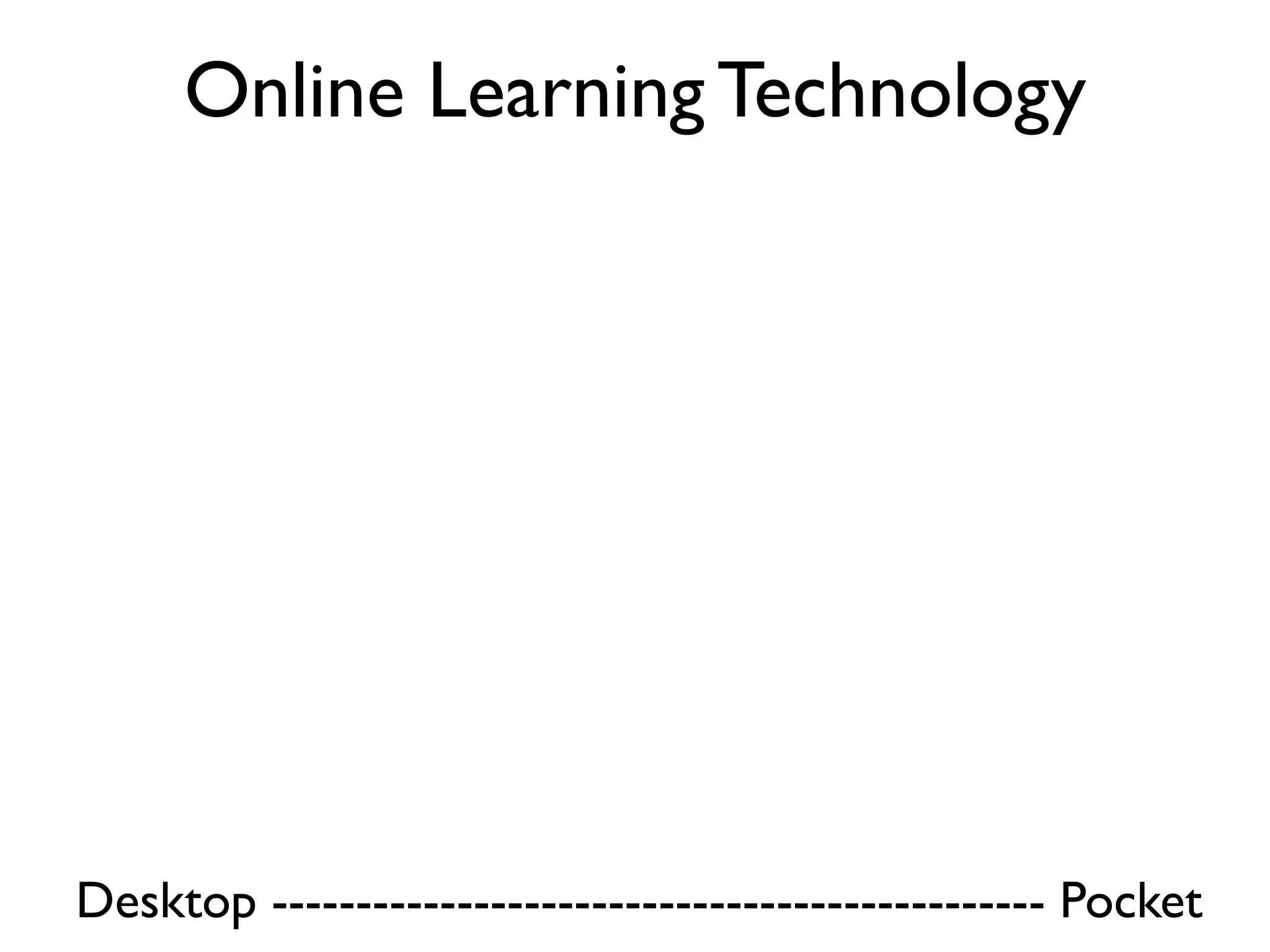 Online Learning Technology




Desktop ---------------------------------------------- Pocket
 