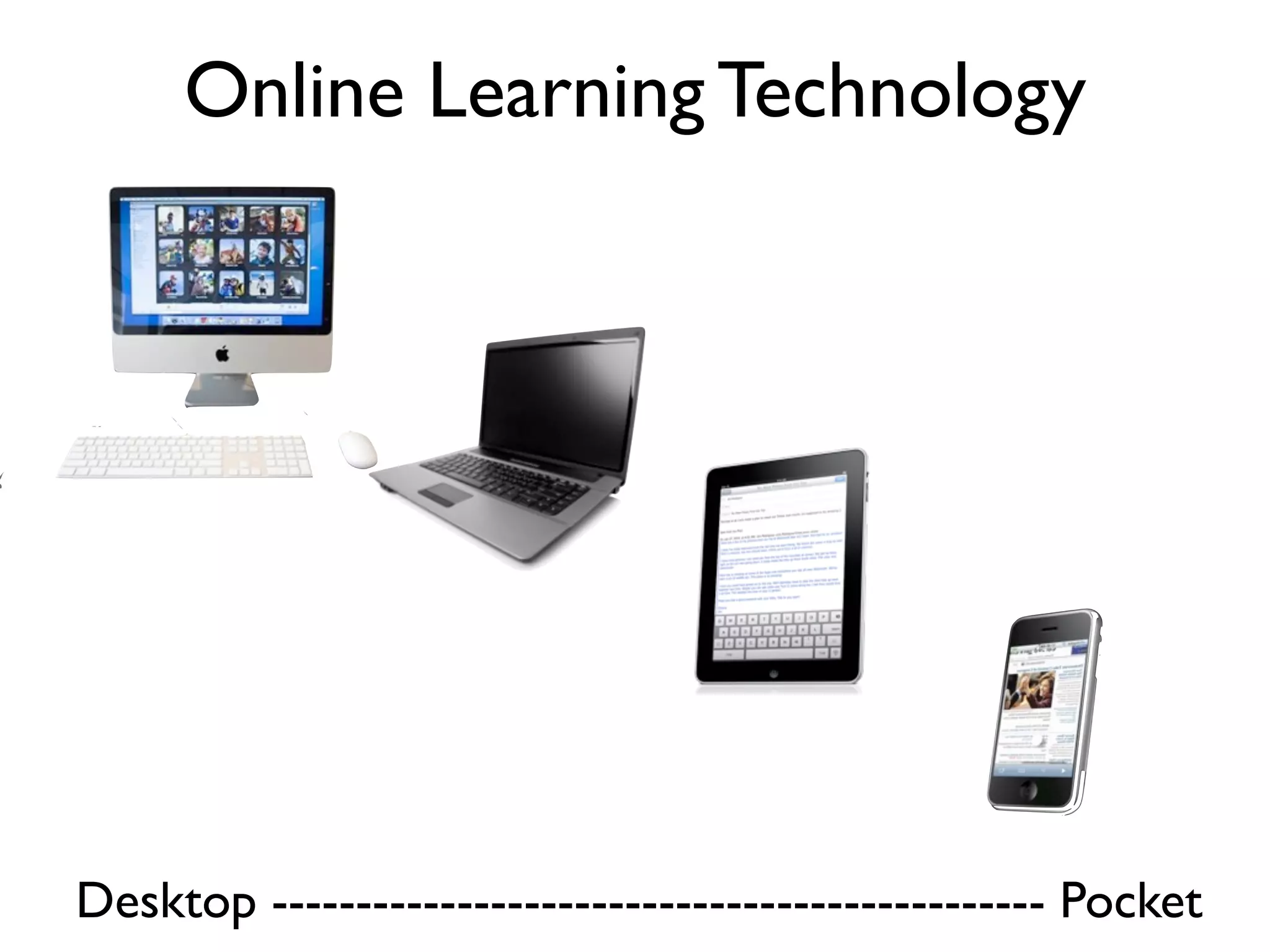 Online Learning Technology




Desktop ---------------------------------------------- Pocket
 