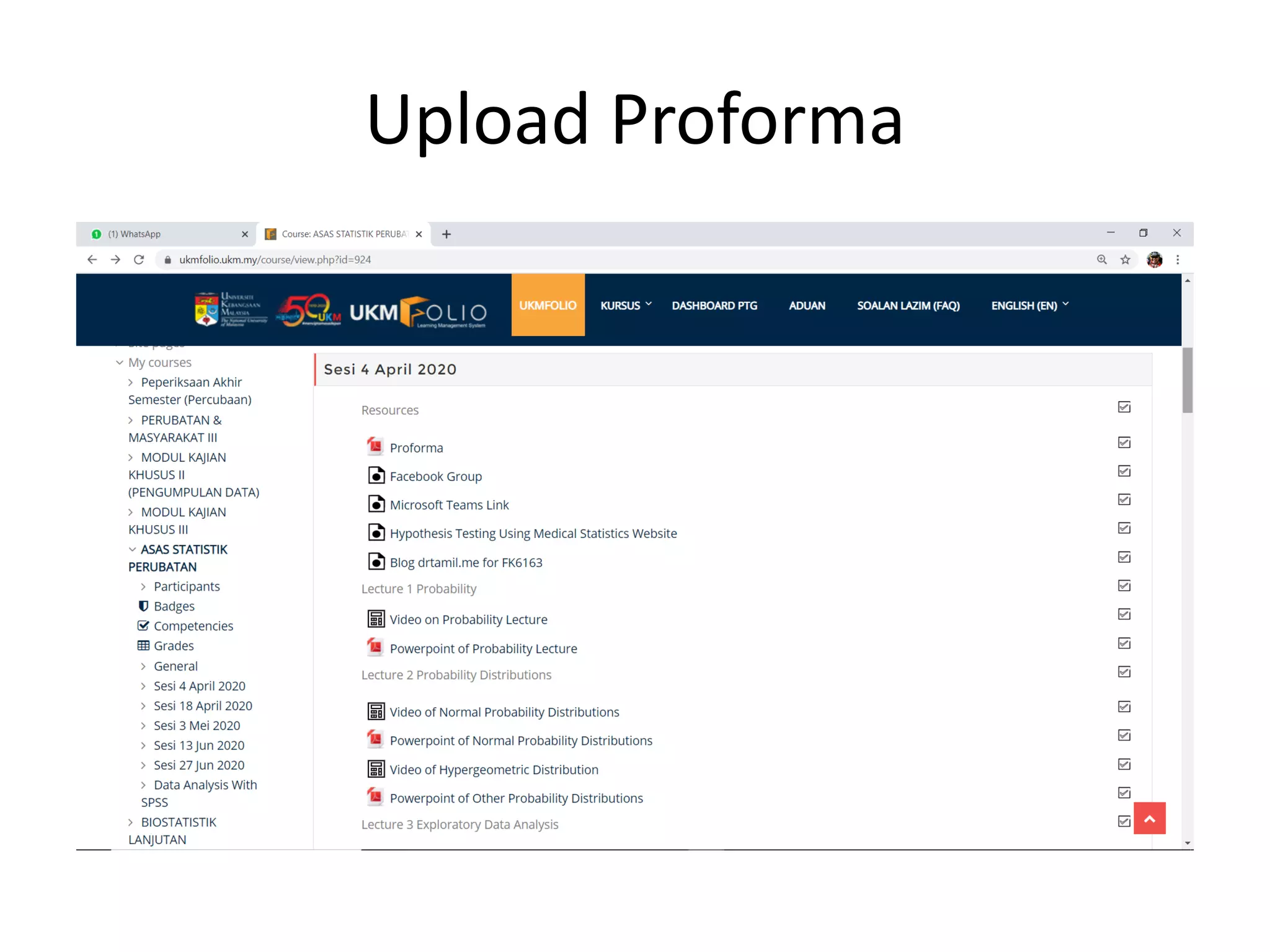 Upload Proforma
 