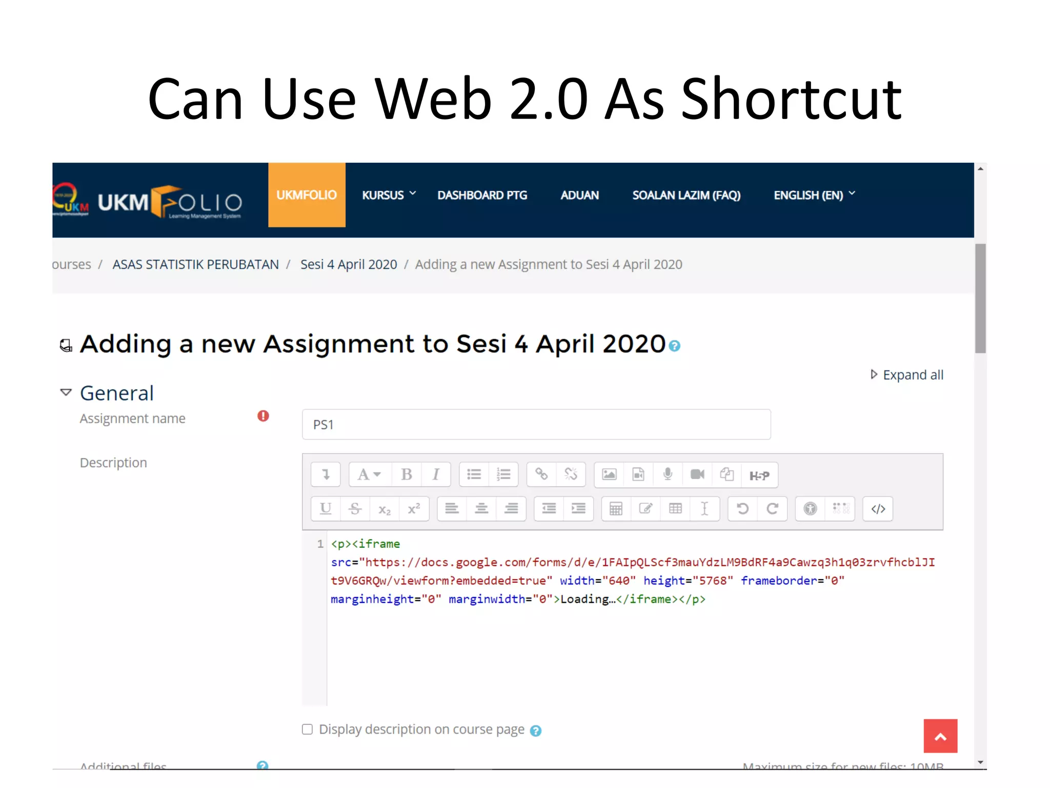 Can Use Web 2.0 As Shortcut
 