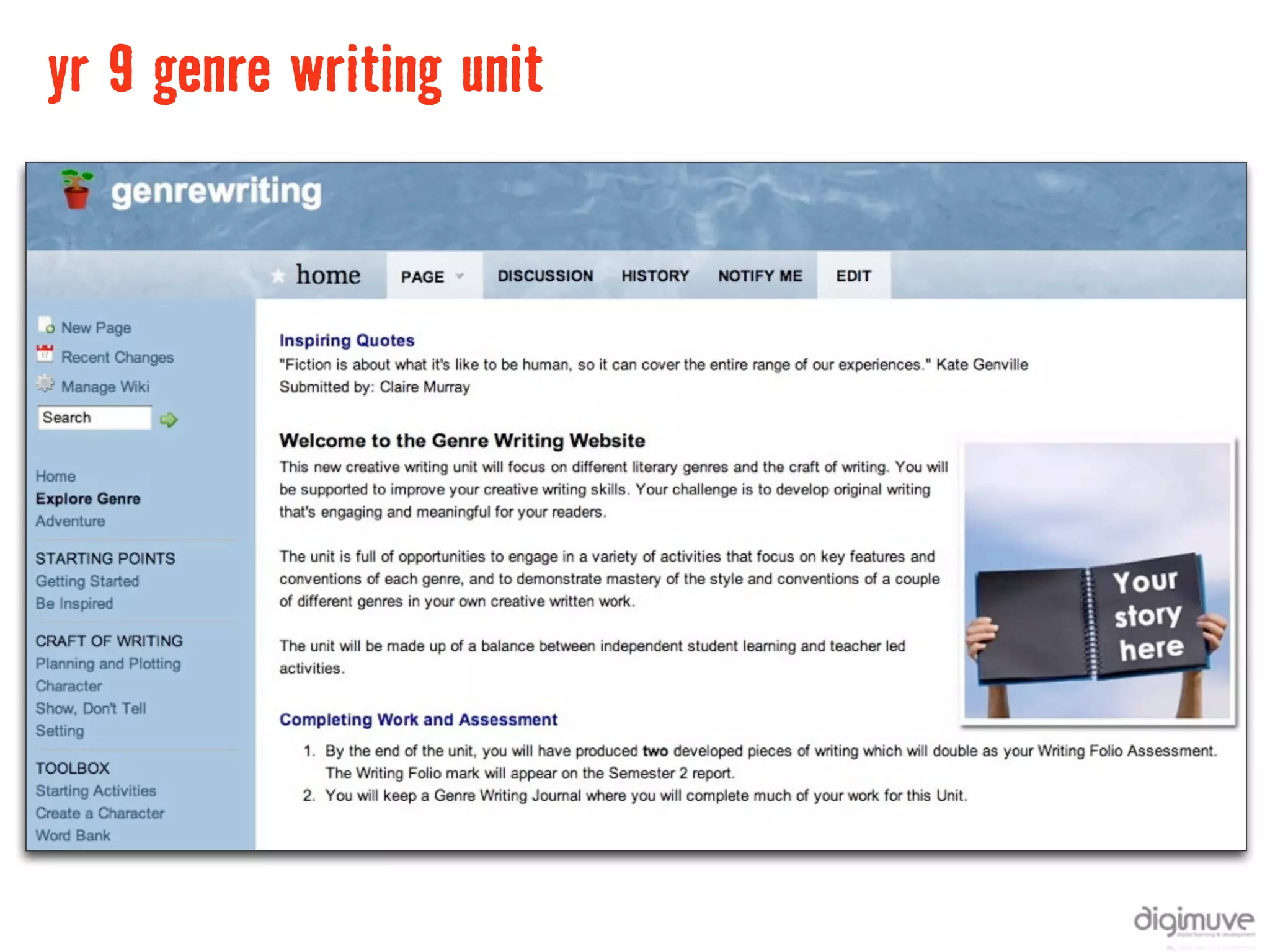 yr 9 genre writing unit
 