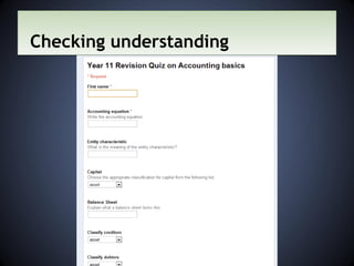 Checking understanding 