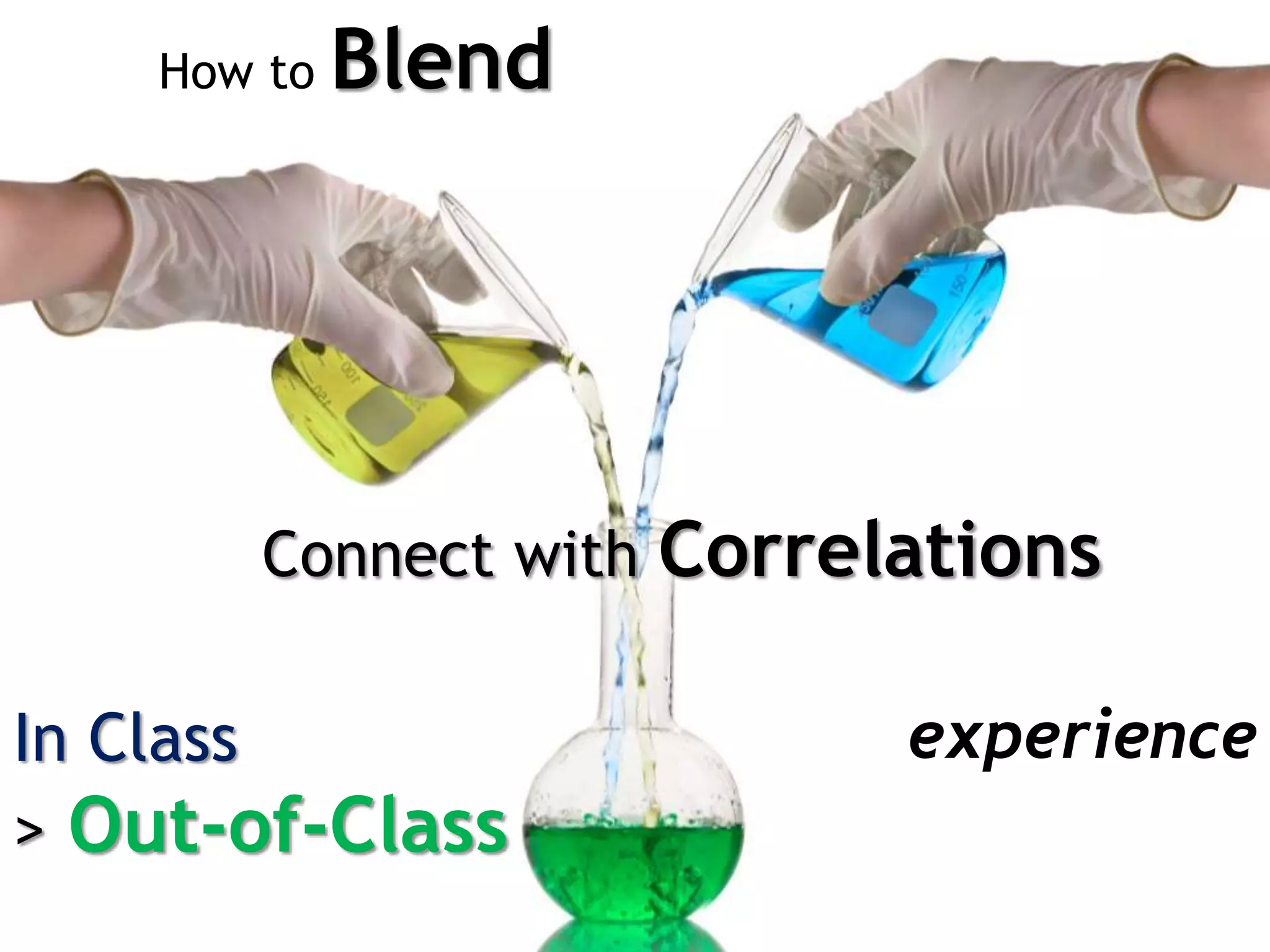 How to Blend
experience
Connect with Correlations
In Class
> Out-of-Class
 