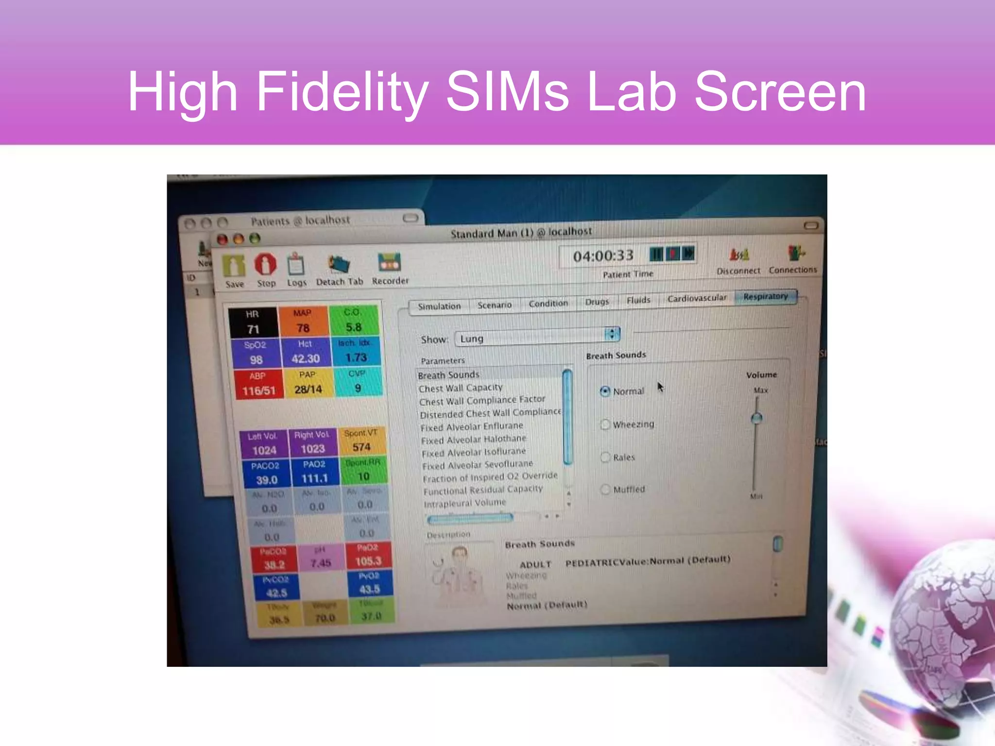 High Fidelity SIMs Lab Screen
 