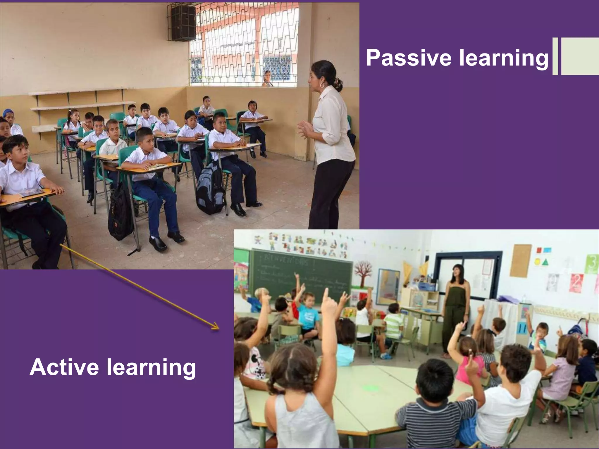 Passive learning
Active learning
 