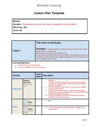 Blended learning lesson plan template 1 | DOCX