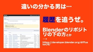 `η֤Фϡ 
Ěs׷ 
BlenderΥݥ 
¤ηȤ 
https://developer.blender.org/diffus 
ion/B/ 
 