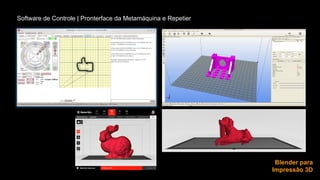 Blender para 
Impressão 3D 
Software de Controle | Pronterface da Metamáquina e Repetier 
 