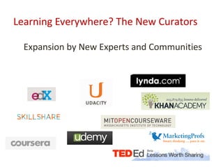 Learning Everywhere? The New Curators

  Expansion by New Experts and Communities
 