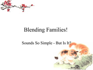 Blending Families!  Sounds So Simple - But Is It? 
