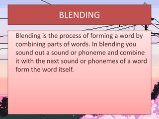 Blending in morphology | PPT | Free Download