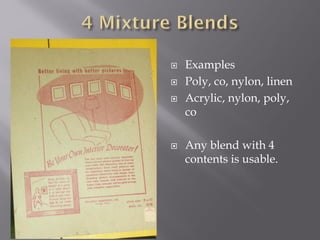 Textile Fabric Blends or content mixture durability | PDF