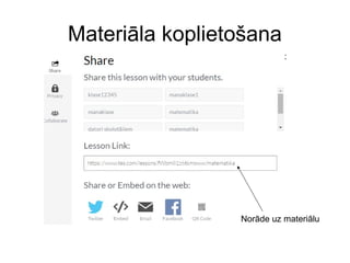 Materiāla koplietošana
Norāde uz materiālu
 