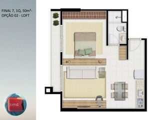 FINAL 7, 1Q, 50m²-OPÇÃO 02 - LOFT 
