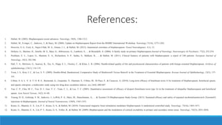 References:
1. Hallett, M. (2002). Blepharospasm recent advances. Neurology, 59(9), 1306-1312.
2. Hallett, M., Evinger, C., Jankovic, J., & Stacy, M. (2008). Update on blepharospasm Report from the BEBRF International Workshop. Neurology,71(16), 1275-1282.
3. Horovitz, S. G., Ford, A., Najee-Ullah, M. A., Ostuni, J. L., & Hallett, M. (2012). Anatomical correlates of blepharospasm. Transl Neurodegener, 1(1), 12.
4. Defazio, G., Martino, D., Aniello, M. S., Masi, G., Abbruzzese, G., Lamberti, S., ... & Berardelli, A. (2006). A family study on primary blepharospasm.Journal of Neurology, Neurosurgery & Psychiatry, 77(2), 252-254.
5. Peckham, E. L., Lopez, G., Shamim, E. A., Richardson, S. P., Sanku, S., Malkani, R., ... & Hallett, M. (2011). Clinical features of patients with blepharospasm: a report of 240 patients. European Journal of
Neurology, 18(3), 382-386.
6. Hall, T. A., McGwin, G., Searcey, K., Xie, A., Hupp, S. L., Owsley, C., & Kline, L. B. (2006). Health-related quality of life and psychosocial characteristics of patients with benign essential blepharospasm. Archives of
ophthalmology,124(1), 116-119.
7. Yoon, J. S., Kim, J. C., & Lee, S. Y. (2009). Double-Blind, Randomized, Comparative Study of Meditoxin® Versus Botox® in the Treatment of Essential Blepharospasm. Korean Journal of Ophthalmology, 23(3), 137-
141.
8. Cillino, S. A. L. V. A. T. O. R. E., Raimondi, G., Guepratte, N., Damiani, S., Cillino, M., Di Pace, F., & Casuccio, A. (2010). Long-term efficacy of botulinum toxin A for treatment of blepharospasm, hemifacial spasm,
and spastic entropion: a multicentre study using two drug-dose escalation indexes. eye,24(4), 600-607.
9. Tsai, C. P., Chiu, M. C., Yen, D. J., Guo, Y. C., Yuan, C. L., & Lee, T. C. (2005). Quantitative assessment of efficacy of dysport (botulinum toxin type A) in the treatment of idiopathic blepharospasm and hemifacial
spasm. Acta Neurol Taiwan, 14(2), 61-68.
10. Truong, D. D., Gollomp, S. M., Jankovic, J., LeWitt, P. A., Marx, M., Hanschmann, A., ... & Xeomin US Blepharospasm Study Group. (2013). Sustained efficacy and safety of repeated incobotulinumtoxinA (Xeomin®)
injections in blepharospasm. Journal of Neural Transmission, 120(9), 1345-1353.
11. Kranz, G., Shamim, E. A., Lin, P. T., Kranz, G. S., & Hallett, M. (2010). Transcranial magnetic brain stimulation modulates blepharospasm A randomized controlled study. Neurology, 75(16), 1465-1471.
12. Kranz, G., Shamim, E. A., Lin, P. T., Kranz, G. S., Voller, B., & Hallett, M. (2009). Blepharospasm and the modulation of cortical excitability in primary and secondary motor areas. Neurology, 73(23), 2031-2036.
 