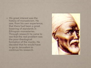 •  His great interest was the
history of monasticism. He
saw, from his own experience,
that there had been a great
lowerin...