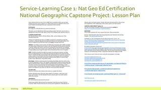 Service-LearningCase 1: Nat Geo Ed Certification
National Geographic Capstone Project: Lesson Plan
21 7/17/2019 Add a footer
 