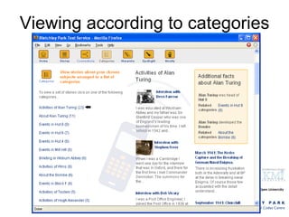 Viewing according to categories 