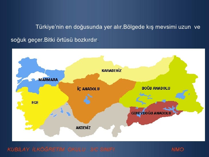 turkiyenin bölgeleri ve özellikleri