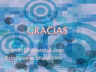 marii0107@hotmail.com
Estadistiicas.bligoo.com
 