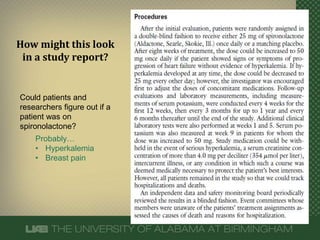 How might this look
in a study report?
Could patients and
researchers figure out if a
patient was on
spironolactone?
Probably…
• Hyperkalemia
• Breast pain
 