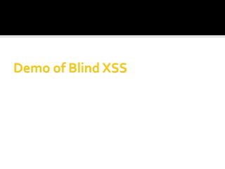Blind XSS & Click Jacking