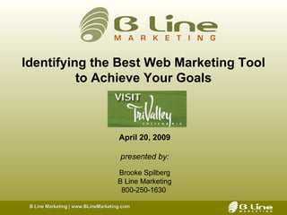 [object Object],[object Object],[object Object],[object Object],[object Object],B Line Marketing | www.BLineMarketing.com   Identifying the Best Web Marketing Tool to Achieve Your Goals 