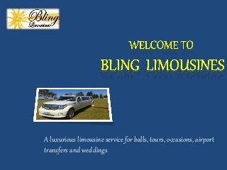 A luxurious limousine service for balls, tours, occasions, airport 
transfers and weddings 
 