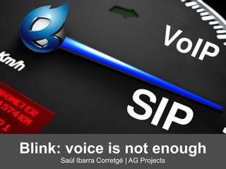 Blink: voice is not enough
     Saúl Ibarra Corretgé | AG Projects
 