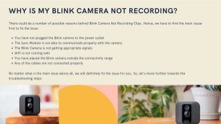Blink Camera Not Recording Live View 1-8009837116 Fix Now | Blink Camera Not Detecting Motion