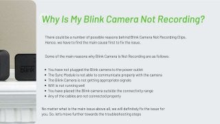 Blink Camera Not Recording Clips? Fix Now 1-8009837116 Call