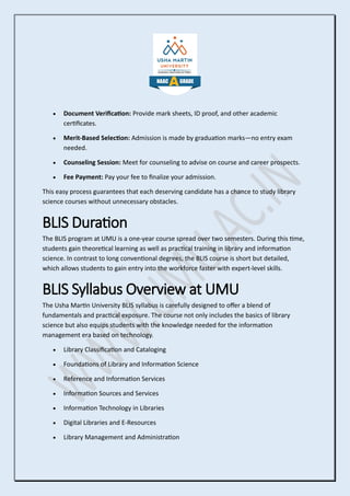 BLIS Course Full Form, Duration, Syllabus & Admission Process! | PDF