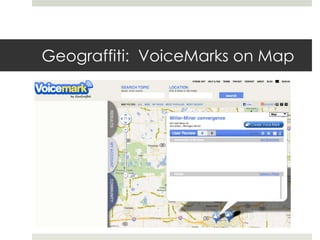 Geograffiti:  VoiceMarks on Map