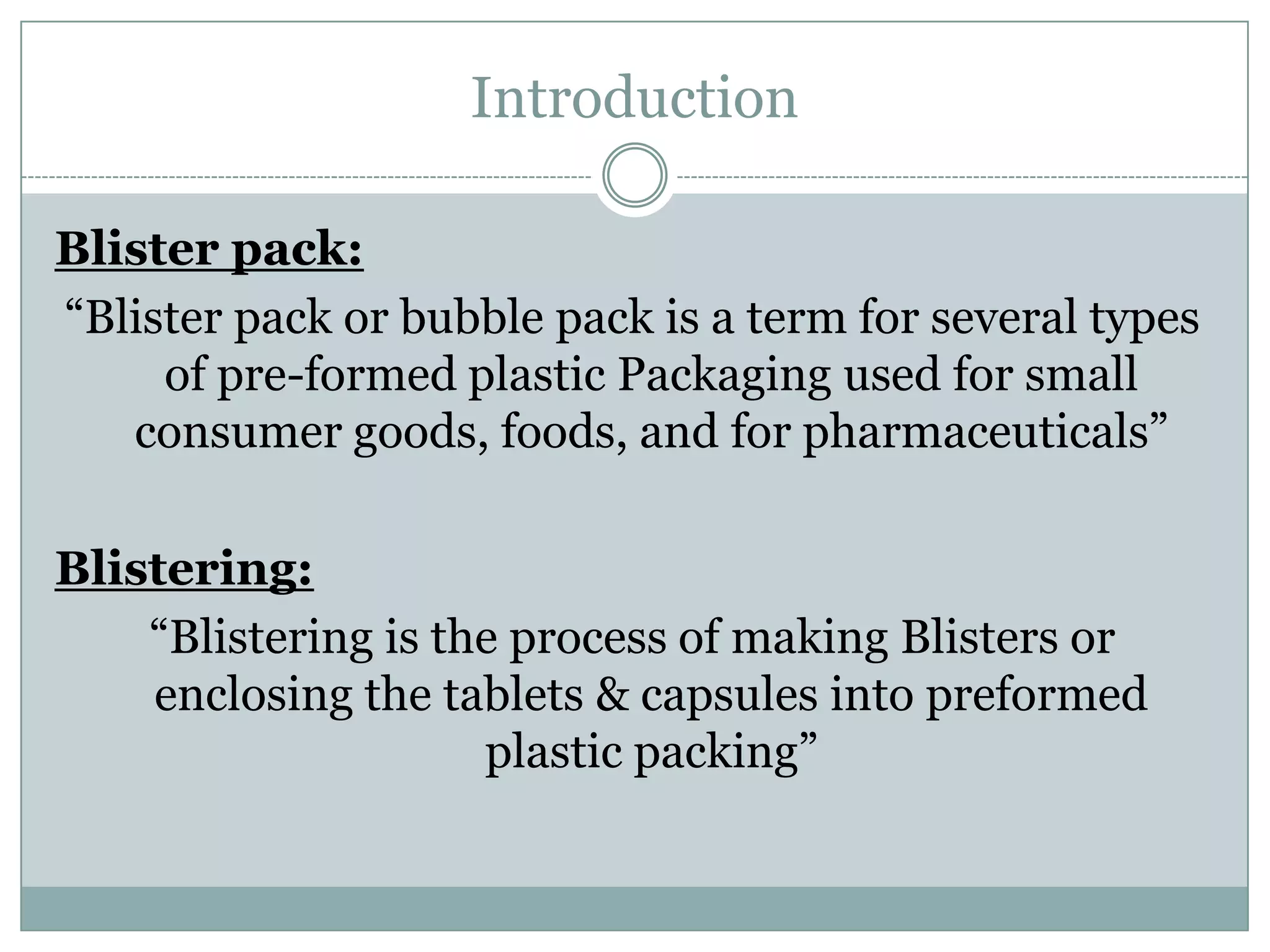 Blister packing | PPTX