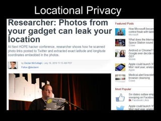 Locational Privacy
 