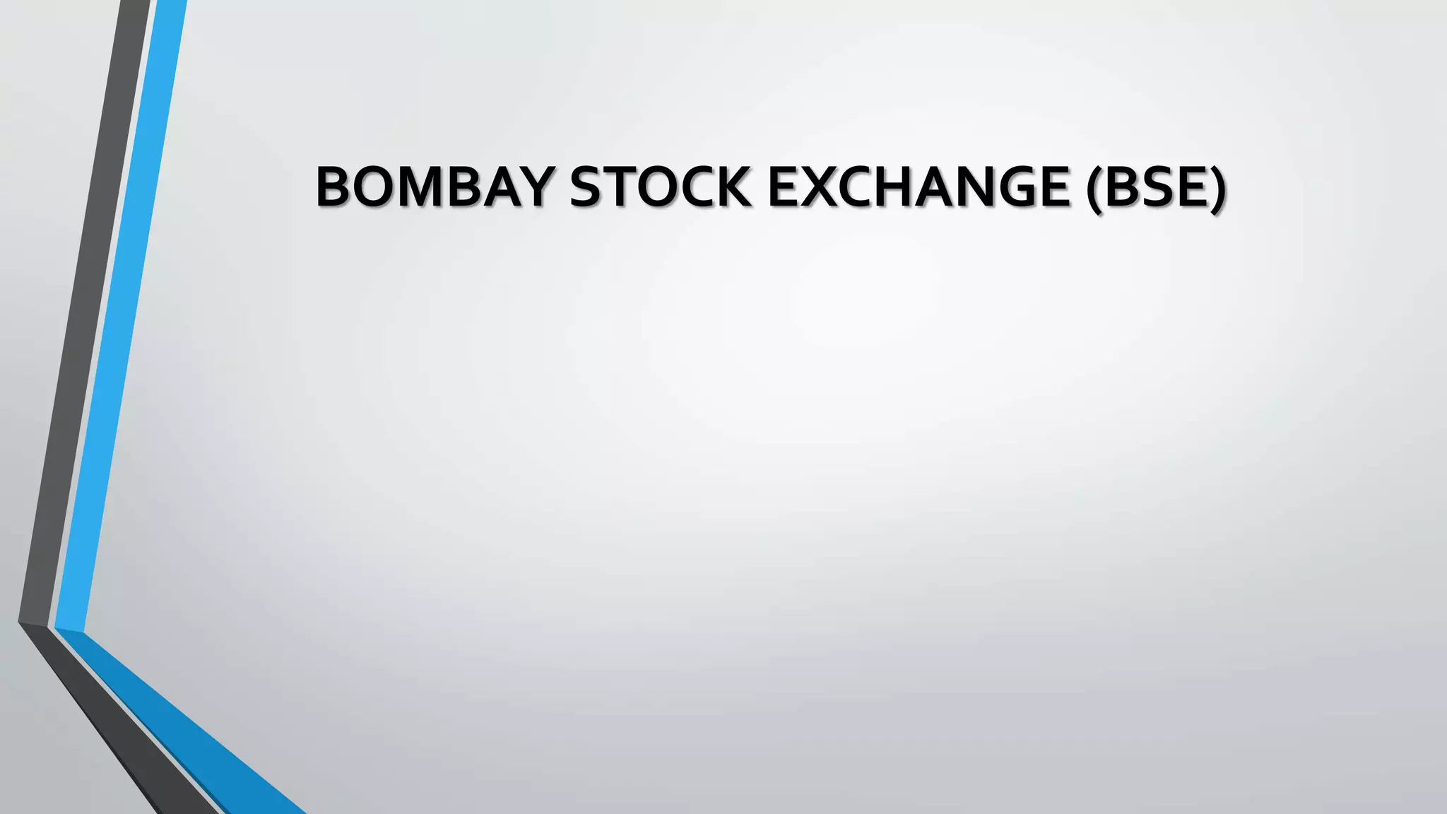 BOMBAY STOCK EXCHANGE (BSE)
 