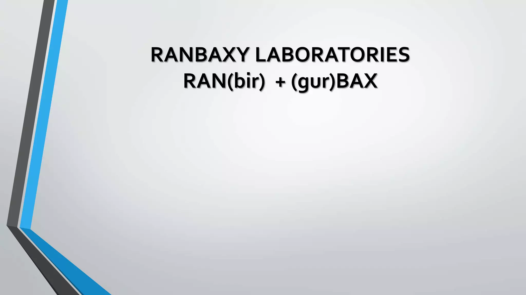 RANBAXY LABORATORIES
RAN(bir) + (gur)BAX
 