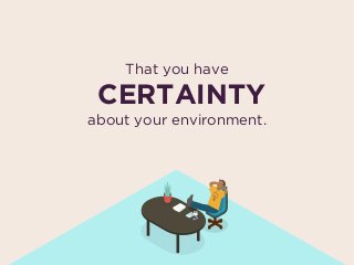 That you have
about your environment.
CERTAINTY
 