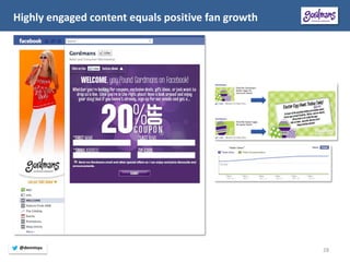 Highly engaged content equals positive fan growth 
28 
@dennisyu  