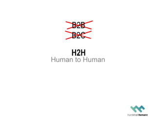 Human to Human
B2B
B2C
H2H
 
