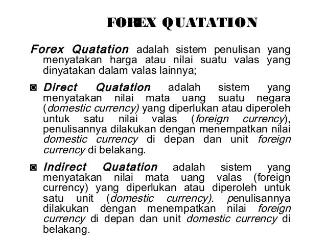 Mekanisme transaksi forex