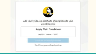 Supply chain foundations