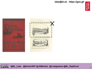 71
@BL_Labs @BrisUniRIT @JGIBristol @Cudigitalnet @BL_DigiSchol
labs@bl.uk https://goo.gl/
 