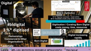 Experiences and lessons learned through British Library Labs  How have we engaged researchers, artists, entrepreneurs in using our digital collections?