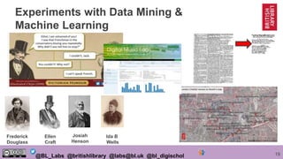 19@BL_Labs @britishlibrary @labs@bl.uk @bl_digischol
Experiments with Data Mining &
Machine Learning
Frederick
Douglass
El...