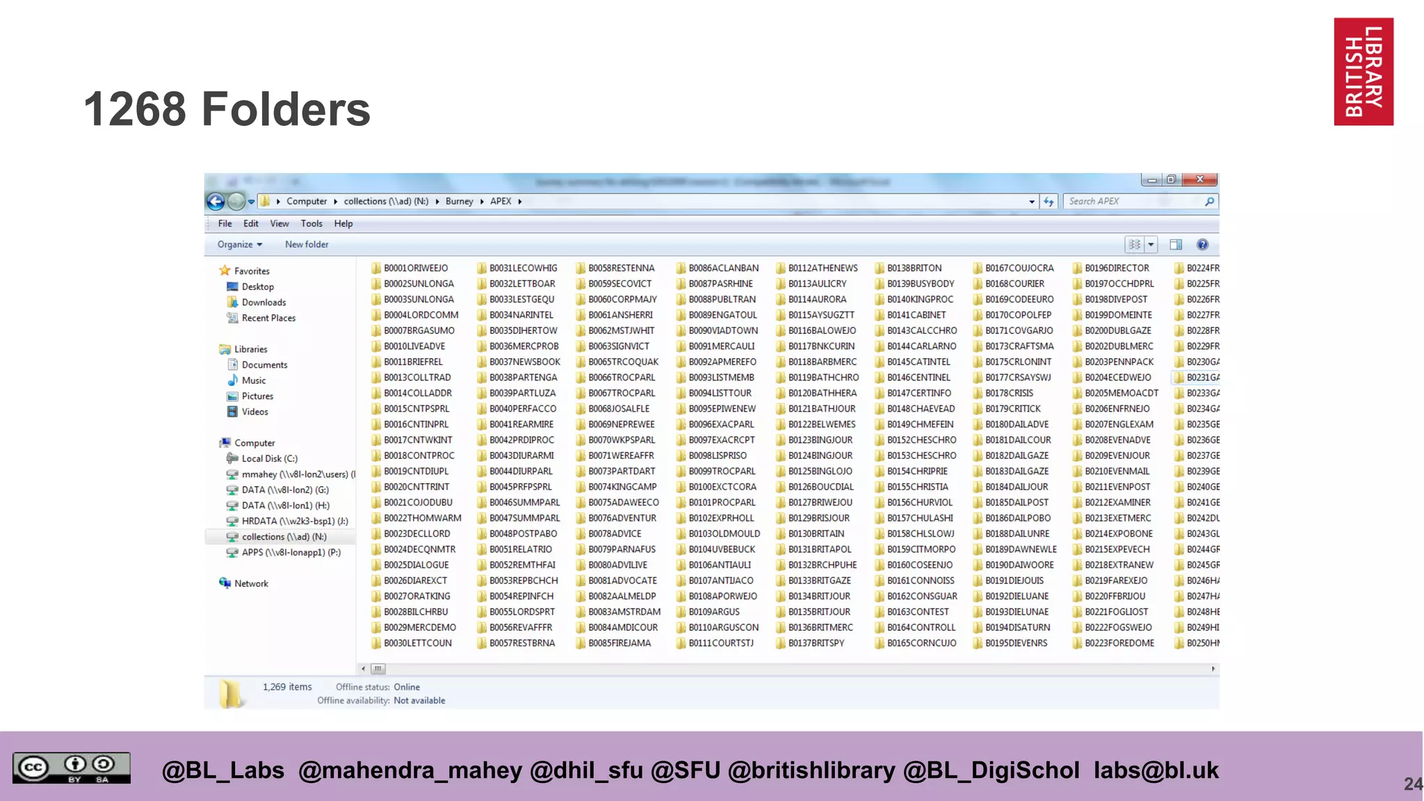 24
@BL_Labs @mahendra_mahey @dhil_sfu @SFU @britishlibrary @BL_DigiSchol labs@bl.uk
1268 Folders
 